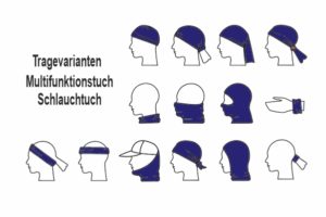 Tragevarianten eines Multifunktionstuches